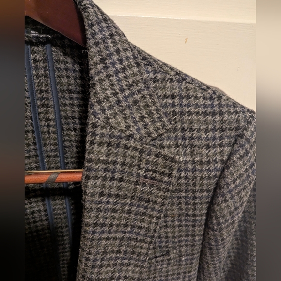 Bonobos Tweed Suit Jacket Grey/Navy Plaid, size 40R - Picture 2 of 6